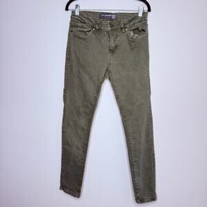 West49 Olive Green Skinny Jeans Mens 30 Skate Streetwear Slim Fit Pants